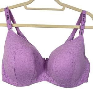 Torrid Curve Lightly Lined Full Coverage Balconette Lace Bra 16923061 sz 40DD